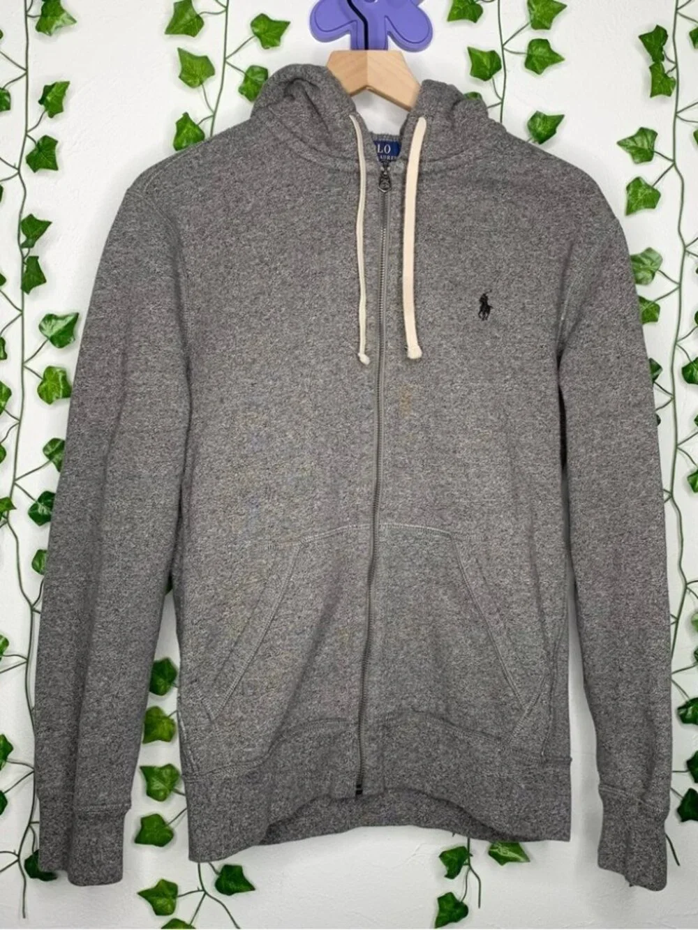 Polo Ralph Lauren Fleece Full Zip Hoodie Alaskan Heather Grey Men's Medium